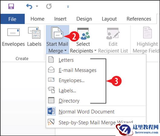 如何在Word 2016中启动邮件合并文档?