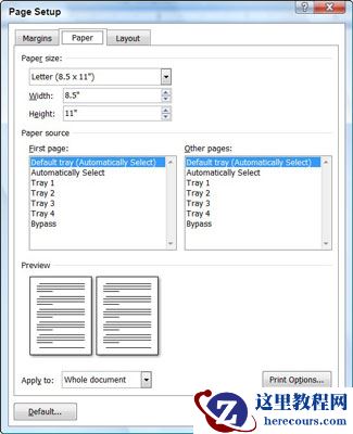 在Word 2007中格式化纸张大小？