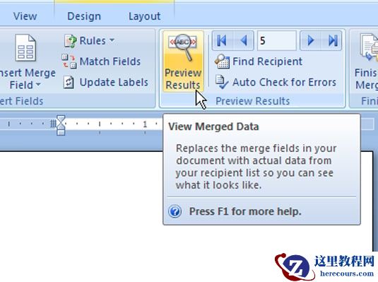 Word 2007邮件合并-步骤5：最终合并