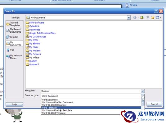 如何基于Word 2007文档创建模板？
