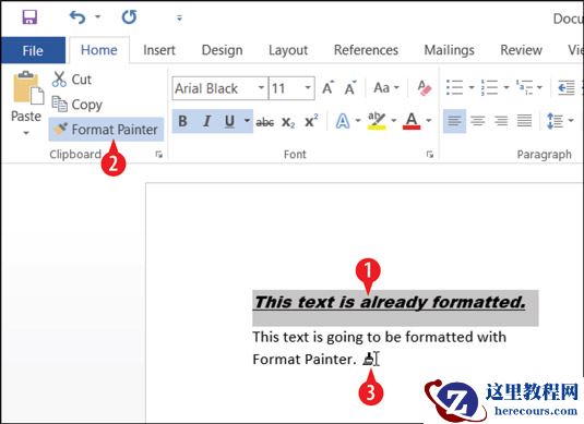 如何在Word 2016中使用格式刷复制格式？