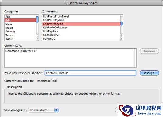 在Mac的Office 2011中自定义Word的键盘快捷键！
