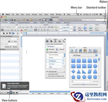 如何在Mac 2011的Word中使用打印布局视图？