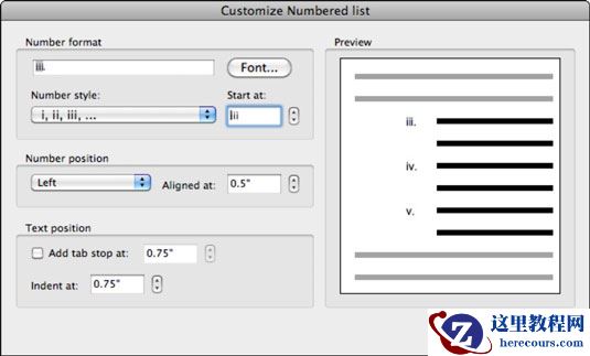 如何在Mac的Word 2011中自定义编号列表？