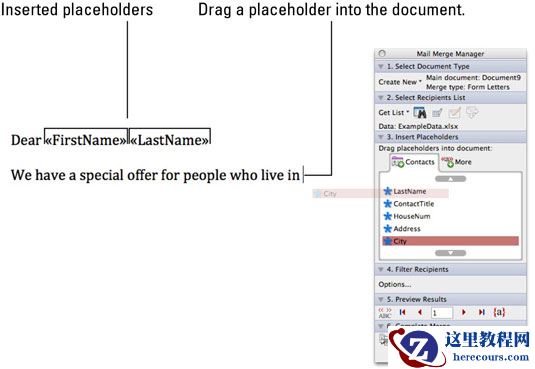 Mac的Word怎么合并邮件的套用信函