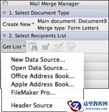 Mac的Word 2011：填写邮件合并数据！