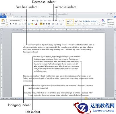 如何在Microsoft Word中缩进文字？
