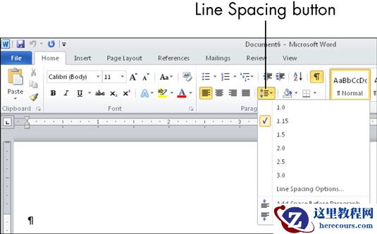 如何在Microsoft Word中更改段落行距？