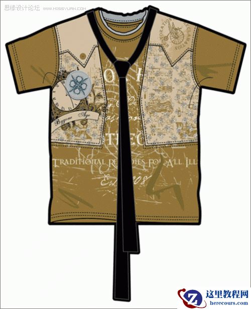 用CorelDraw在T恤框架中设计服装效果图