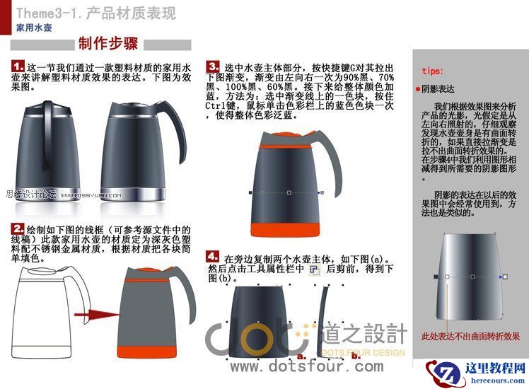 CorelDRAW工业设计教程之家用水壶的绘制