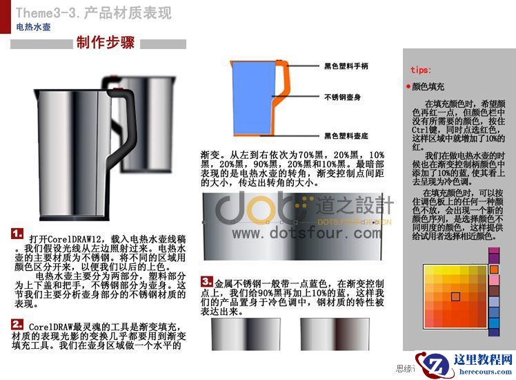 CorelDRAW绘制一款质感的电热水壶