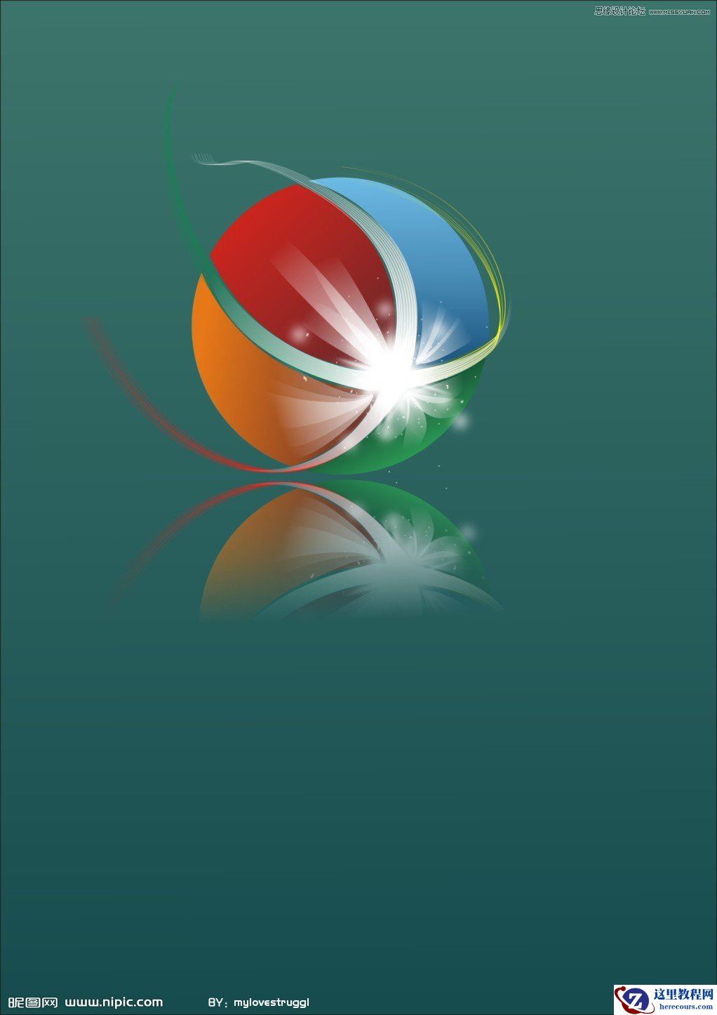 Coreldraw绘制精美闪亮立体光球