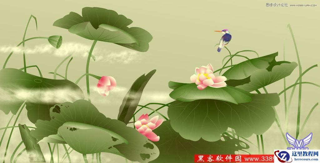 CorelDraw实例教程：打造清新荷花图