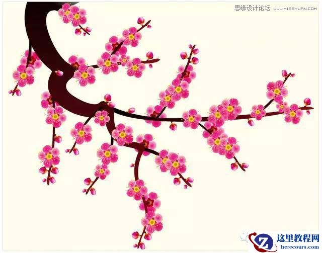 CorelDraw绘制逼真的中国风梅花图教程