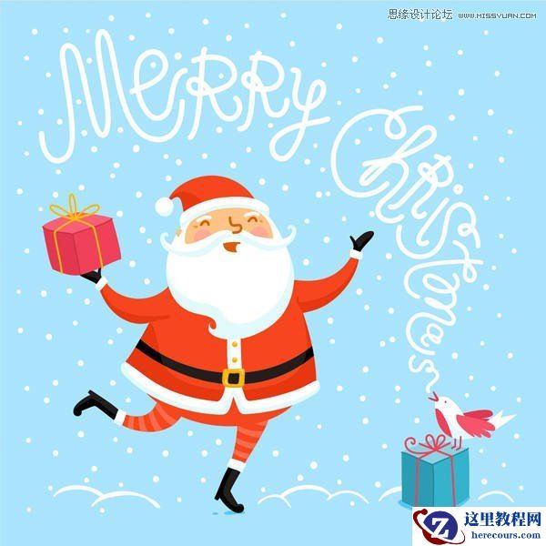 CorelDRAW绘制卡通风格的圣诞节插画
