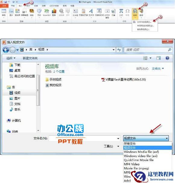 PowerPoint2010中插入Flash或Mov格式方法