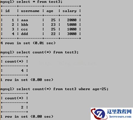 mysql常用基础操作语法（七）--统计函数和分组查询【命令行模式】