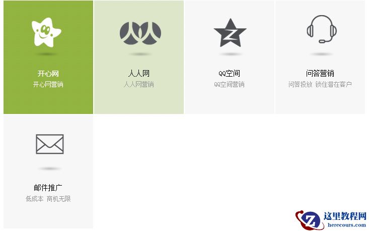 jQuery鼠标悬停内容动画切换效果实现代码