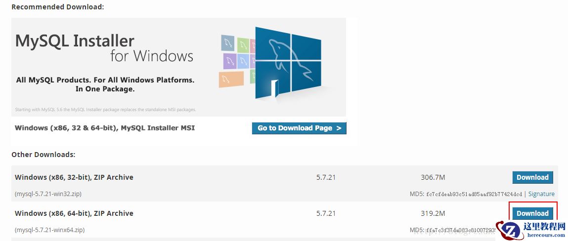windows下安装mysql-5.7.21