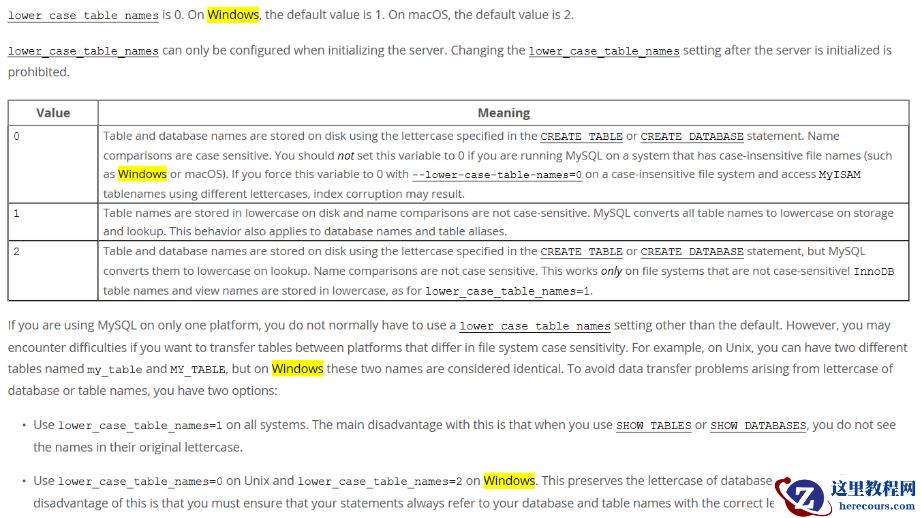 Windows Mysql8设置大小写敏感