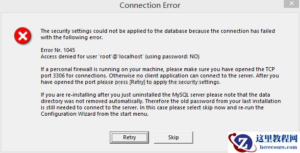 如何解决mysql 安装 error 1045问题