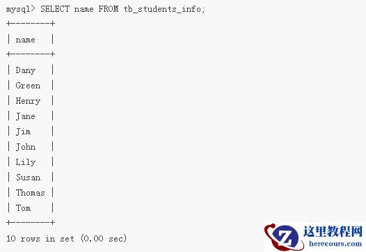 mysql怎么查询第一列数据