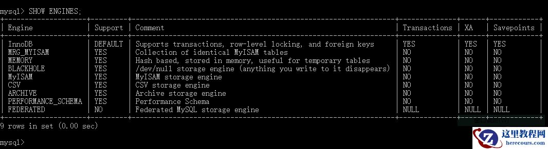 mysql怎么查询存储引擎
