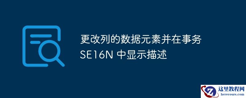 更改列的数据元素并在事务 SE16N 中显示描述