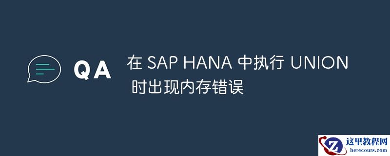 在 SAP HANA 中执行 UNION 时出现内存错误