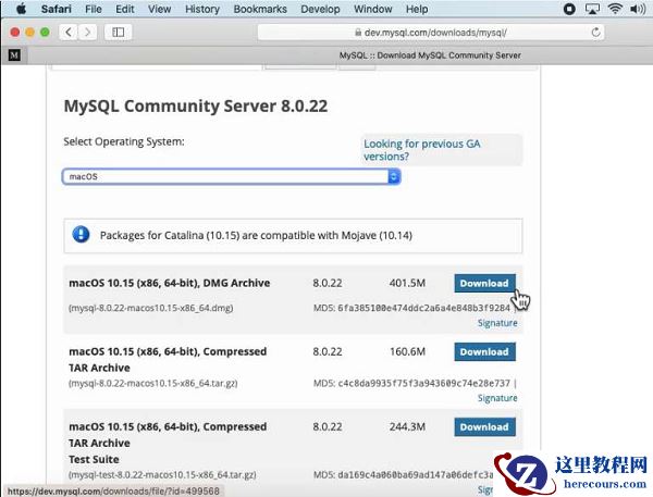 在 macOS 上安装 MySQL