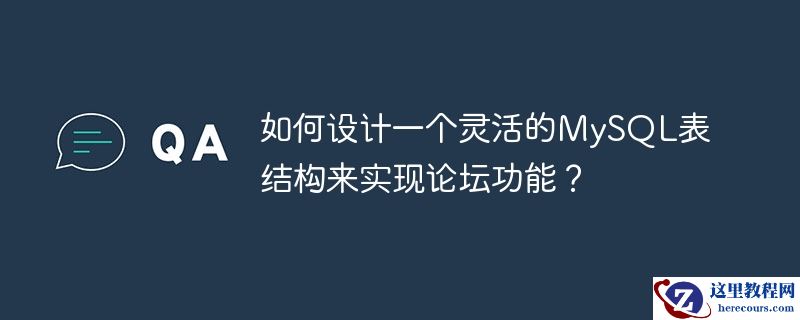 如何设计一个灵活的MySQL表结构来实现论坛功能？