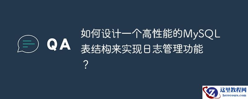 如何设计一个高性能的MySQL表结构来实现日志管理功能？