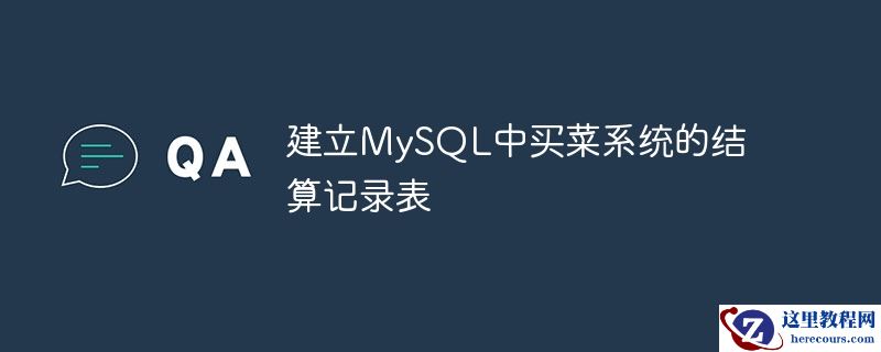建立MySQL中买菜系统的结算记录表