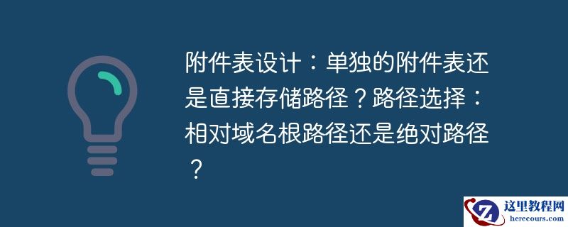 附件表设计：单独的附件表还是直接存储路径？路径选择：相对域名根路径还是绝对路径？