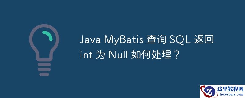 Java MyBatis 查询 SQL 返回 int 为 Null 如何处理？