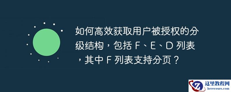 如何高效获取用户被授权的分级结构，包括 F、E、D 列表，其中 F 列表支持分页？