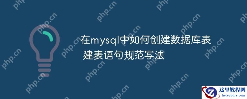 在mysql中如何创建数据库表 建表语句规范写法