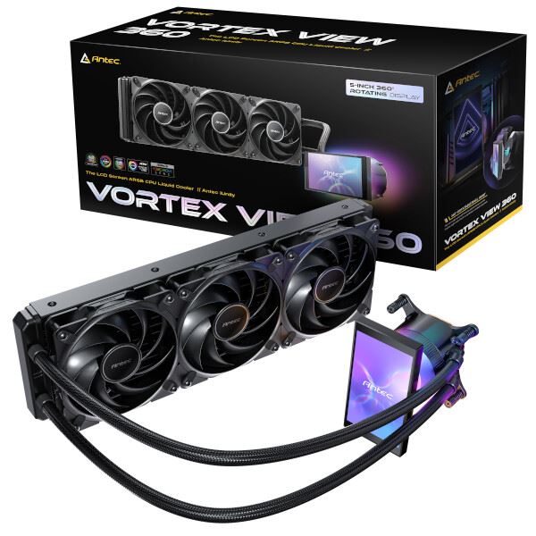 安钛克推出 Vortex View 360 AIO 一体式水冷散热器：LCD 屏显、400W TDP、超静音设计