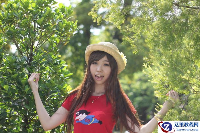 Photoshop调出鲜丽橙褐色的树林人物图片调色教程