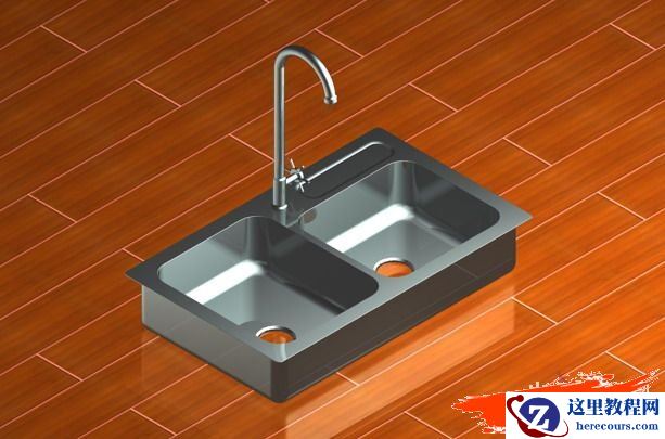 AutoCAD教程：厨房用的水槽建模方法