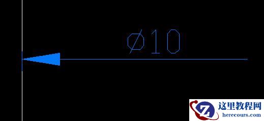 在CAD画出带引线的单边箭头,并标注上数字