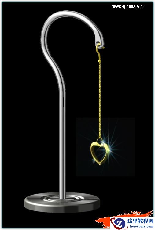 AutoCAD渲染教程：金光闪耀的鸡心链