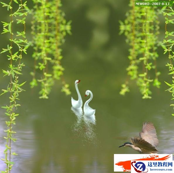 AutoCAD渲染教程：配合背景图片渲染出逼真的水中倒影图